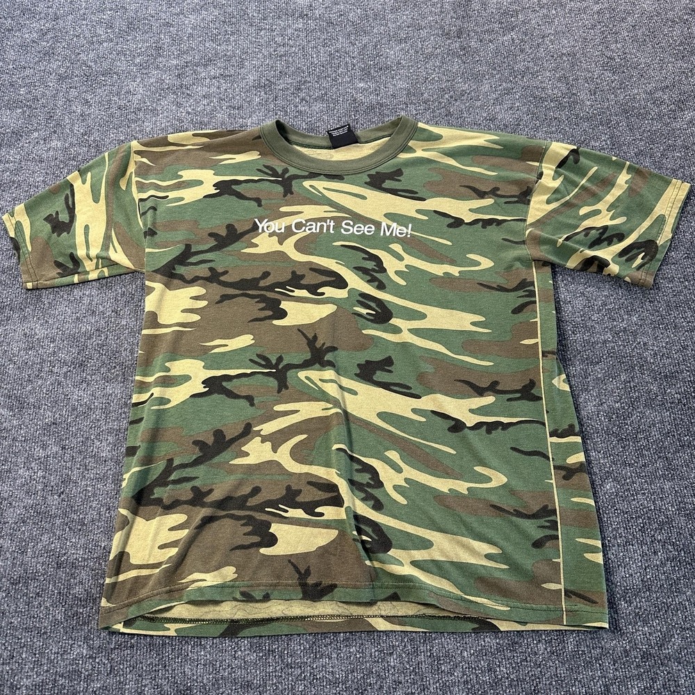 Rothco Shirt Mens XL Green Camo You Can't See Me Military Funny Graphic Tee